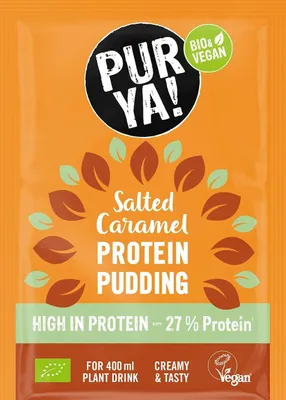 BUDYŃ PROTEINOWY O SMAKU SŁONEGO KARMELU BIO 45 g - BIOVEGAN (PUR YA!)