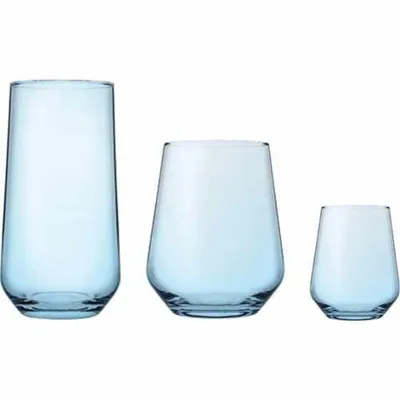 Zdjęcie produktu dla Uniwersalne kieliszki do wody Pasabahce Allegra Zestaw 3 sztuk Odpowiednie do wina, soków, napojów gazowanych, 470 ml (Highball) 420015 Turquoise