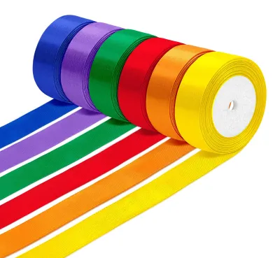 Satinbänder 22 m, 25 mm breit, 6 Farben