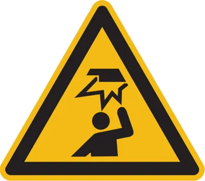 Produktbild von Dreifke® Aufkleber Warnschild, Warnung vor Hindernissen im Kopfbereich W020 |...