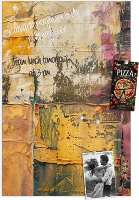 Produktbild von Magnettafel 40x60cm Pinnwand Whiteboard beschreibbar - Kunst Collage Textur
