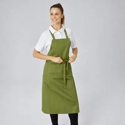 Produktbild von Latzschürze B 80 x L 100 cm olive : olive : 65% Polyester 35% Baumwolle 20
