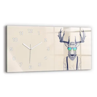 Produktbild von Wallfluent Wanduhr – Stilles Quarzuhrwerk - Uhr Dekoration Wohnzimmer Schlafzimmer Küche - Zifferblatt - weiße Zeiger - 60x30 cm - Abstraktionshirsch