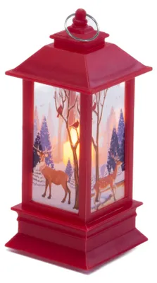 Produktbild von LED-Laterne aus Metall mit weihnachtlichem Motiv