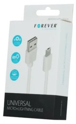 Produktbild von Forever Universal Ladekabel / Datenkabel Micro-USB - iPhone-Kabel Weiß