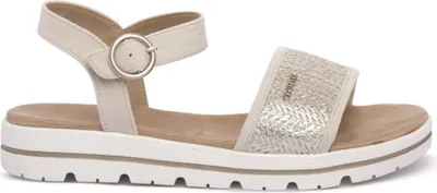 Produktbild von Tom Tailor Damen Sandalen Beige Sommer mit Klettverschluss und Schnallen