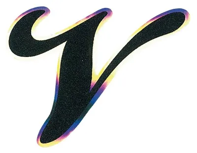 Produktbild von Aufkleber Monogramma Buchstabe V, Schwarz Metallescente