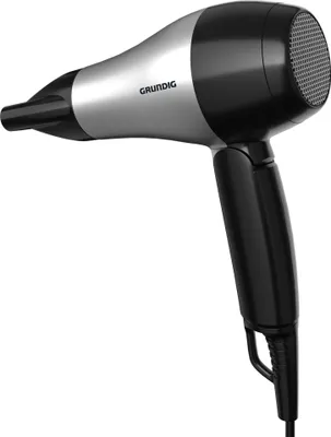 A professional studio shot of a GRUNDIG hair dryer.