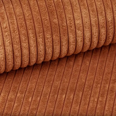 Close-up of brown corduroy fabric.
