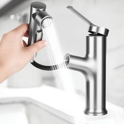 Obrázok produktu pre Kúpeľňová batéria s výsuvnou sprchovou hlavicou – denná starostlivosť – výsuvná sprchová hlavica – 30 x 6 x 22 cm