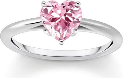 Thomas Sabo TR2476-051-9 Damen-Ring Pinkfarbenes Herz Silber 1