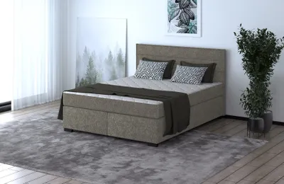Produktbild von Boxspringbett - MAURO 180x200cm Bett mit Stauraum Schlafzimmer Ehebett (Beige - Matana 18)