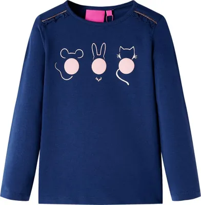 Produktbild von Kinder-Langarmshirt Marineblau 128