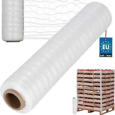 Produktbild von KOTARBAU® Wickelnetz für Paletten 500 m x 50cm Stretchfolie Wickelfolie Verpackungsfolie Atmungsaktiv Folie für Obst Gemüse reißfest Blumen Einpacknetz