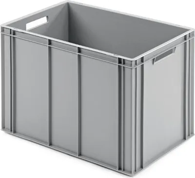 Produktbild von Eurobehälter mit offenem Griff | HxBxT 42x40x60cm | 70 Liter | Grau | Eurobox, Transportbox, Transportbehälter, Stapelbehälter