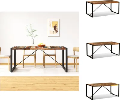 Image de vidaXL Table de salle à manger en vieux bois massif 180 cm - Tables de salle à manger