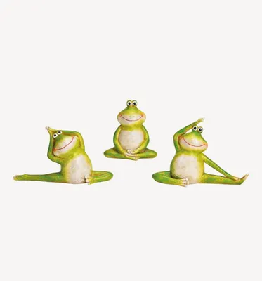 Produktbild von Yoga Frösche-Dekorative Frosch Figuren aus Poly im 3 er Set,Dekoration