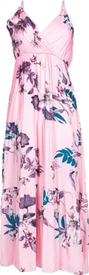 Produktbild von Langes Sommerkleid mit Trägern aus pastellfarbenen Blumen M-L YOCLUB