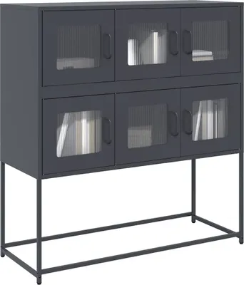 Image de vidaXL Sideboard Anthracite 100,5x39x107 cm Acier laminé à froid