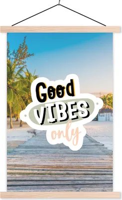 Produktbild von MuchoWow® Textilposter Sommer - Zitat - Strand 40x60 cm mit holzfarbenen Rahmen - Poster