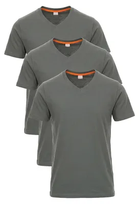Produktbild von Mivaro Herren T-Shirt 3er Pack V-Ausschnitt Anthrazit - V-Neck Shirt aus 100% Baumwolle, Regular Fit, Basic Kurzarm, bis 5XL