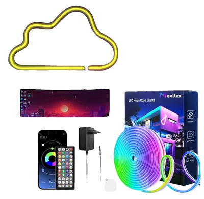 Produktbild von Neonstreifenlicht, RGB-Farbvariationen, wasserdichtes Design, RGB-30m
