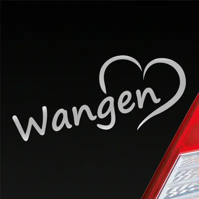 Produktbild von Auto Aufkleber Wangen Herz Stadt City Liebe Love Heimat 18,5x8 cm Silber Sticker Heckscheibenaufkleber