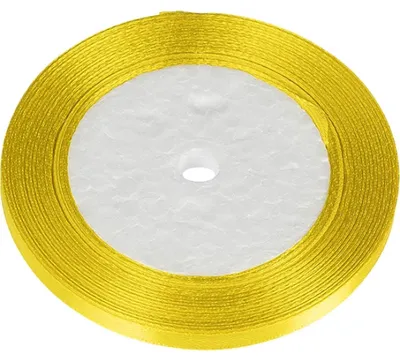Image de Ruban en satin - 6 mm, 22,5 mètres - Jaune