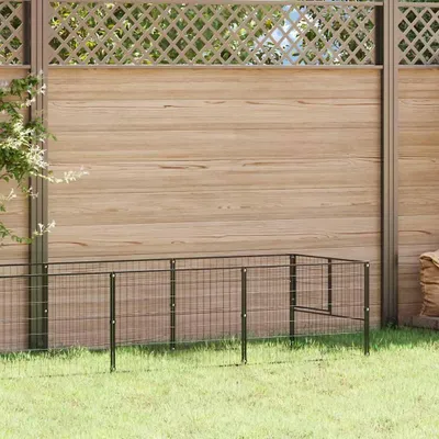 Image de vidaXL Enclos pour chiens Noir 5 m² Acier