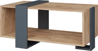 Image de Table basse Vicco Aven Anthracite/chêne doré 91.5x52cm, Model 54443
