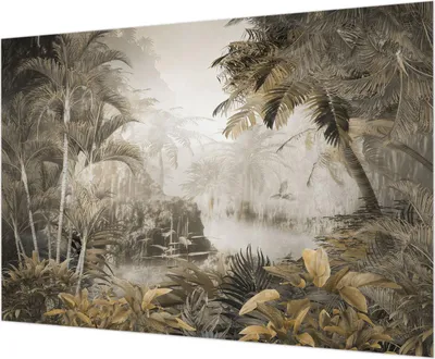 Produktbild von Wandtapete - Dekorative Tapete für Wohnzimmer - Tapetenfolie für Wanddekoration - 312x219 cm - Tropischer Wald