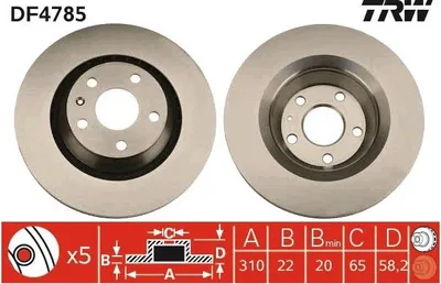 Produktbild von TRW Bremsscheiben (2 Stück) Hinterachse DF4785