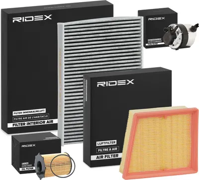 Produktbild von RIDEX Filterset Inspektionspaket Filtersatz für FORD Fiesta Mk6 Schrägheck (JA8, JR8) Fiesta Mk6 Kastenwagen