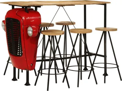 Produktbild von 7-tlg. Bar-Set Massivholz Mango