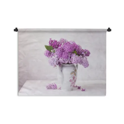 Produktbild von MuchoWow® Wandteppich Wandbehang Flieder - Stilleben - Blätter 150x112 cm Tapisserie Dekoration Wandtuch - Wanddecke - Wandteppiche