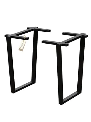 Produktbild von holz4home® Trapez Tischgestell aus Metall I Pulverbeschichtete Tischbeine Schwarz I 1 Paar (2 Teile) I Metallgestell Esstisch Wohnzimmertisch