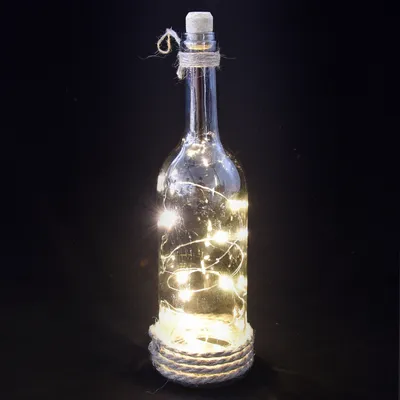 Produktbild von Glasflasche Dekolampe mit 10 LEDs