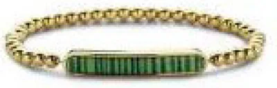 Productafbeelding van Gouden armband met groen patroon