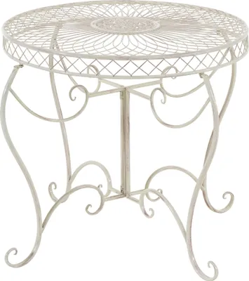 Produktbild von CLP Gartentisch Sheela aus pulverbeschichtetem Eisen wetterfest im Jugendstil antik-creme