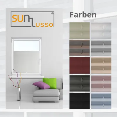 Produktbild von Sunlusso Plissee Klemmfix ohne Bohren – Faltrollo lichtdurchlässig & blickdicht – Weiß Crash, 40 x 220 cm