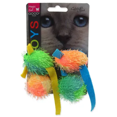 Image de Jouet MAGIC CAT souris et balle avec herbe à chat 5 cm 4 pcs