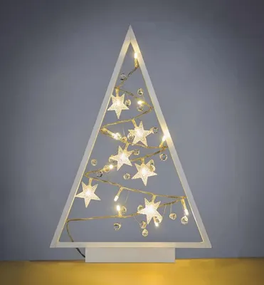 Image de EMOS LED décoration - sapin lumineux avec ornements, 40 cm, 2x AA, intérieur, blanc chaud, minuterie, DCWW27