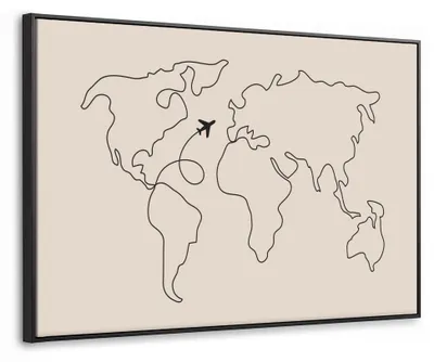 Produktbild von Leinwandbild mit Weltkarte im Querformat