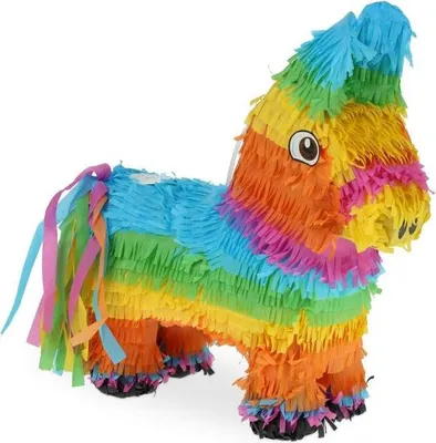 Produktbild von Bunte Esel Pinata, 38x36x11.5cm, befüllbar für Party & Dekoration