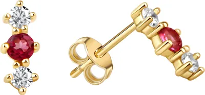 Zdjęcie produktu dla V Kolczyki 375/- złoto 1,0 cm żółty topaz różowy 341320023-2