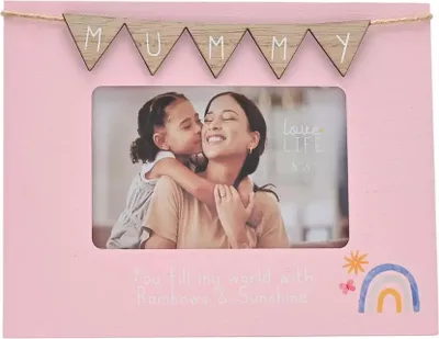 Produktbild von Celebrations - "Love Life Mummy" Fahnen Bilderrahmen WD3709 (Einheitsgröße) (Pink)