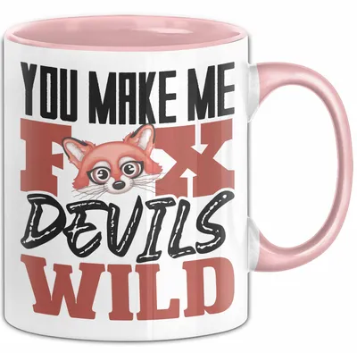 Produktbild von Fuchs Tasse Geschenk Fox Devils Wild Spruch Lustige Geschenkidee (Rosa)