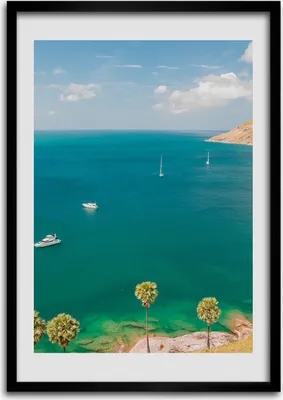 Produktbild von Bild - Bilderrahmen - Foto - 70 cm x 100 cm - MDF - Rahmen - Wandkunst - Thailand Yachten