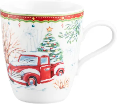Produktbild von Becher mit Henkel 0,40 l - Weihnachtsauto - Seltmann Weiden Life Zusatzsortiment