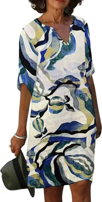 Productafbeelding van Lumoras Linnen Jurk Dames Blauw L